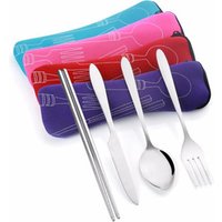 Portable Outdoor Picnic Flatware Set Travel/Camping Cutlery Set With Case