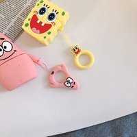 Cartoon 3D Silicone Cover for SpongeBob Large Star Cute For Apple Airpods Cases Cover Protective