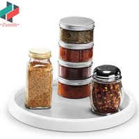 ZNF00075 Plastic Non-Skid Panty Cabinet 360 Degree Rotating Lazy Susan Turntable Spice Organizer