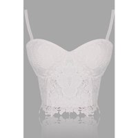 Dreamingirl Lace Hollow Out Corset Bustier Sports Bra