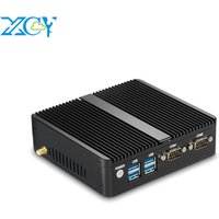 XCY Mini pc windows10 Celeron 2955U 2 LAN 2 RS232 fanless desktop for office ddr3 8gb thin client