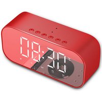 mirror surface display smart alarm clock bluetooth speaker with vibratory film loudspeaker portable mini audio player
