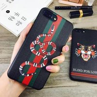 free sample top selling eramerican fashion design embossing tiger/snake slimTPU phone case For iphone 7 8 7plus 8 plus