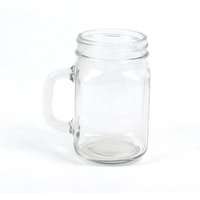 wholesale clear 300ml 450ml 500ml 600ml glass mason jar drink glass candle glass with handle