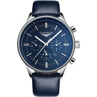 GUANQIN GQ12003 New Arrival Luxury Military Sports Genuine Leather Strap Calendar Analog Quartz Men Wristwatch