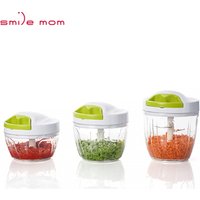 Smile mom Plastic Kitchen 400ml Manual Vegetable Mini Garlic Hand Food Pull Chopper