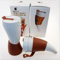 Insulated Stainless Steel Travel Coffee Mug Leather Detail