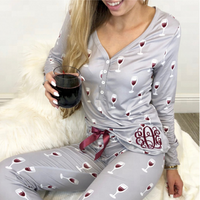 Monogram Wine Pyjama Set
