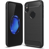 Carbon Fiber Tpu Silicone Back Cover Phone Case For iPhone X / XS