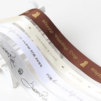Personalised Branded Logo Printed Satin Grosgrain Ribbon