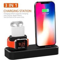 charging station for IPhone XS max,3in1 charging stand for apple airpod watch for iPhone X silicon holder charging dock station
