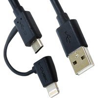 L-CUBIC Factory price 2 in1 Dual Micro High Speed charging Universal 1m/2m USB Cable for iphone for android