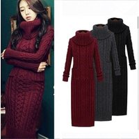 Autumn Winter Knitted Wool Dress
