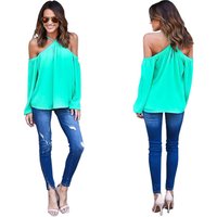 2019 Women Ladies Chiffon Off Shoulder Blouse Sexy Strapless Halter Tops Women Plus Size Clothing 5xl T-shirts