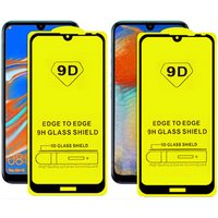 Free shipping 9D Silk Print for Samsung A10/A20/A30/A40/A50 Full Covered Glue Tempered Glass Screen Protector with wipes