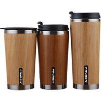 Eco Bamboo Travel Coffee Mug Stainless Steel Interior