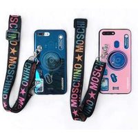 3D Camera phone case Mirror Holder Led Selfie Light Mobile Phone Case with Lanyard for samsung S8 S9 S10 A10 A50