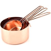 4PC Amazon Hot sale Rose Gold Stainless Steel Unique Measuring Cups Measuring Copper Cooking Spoons Set