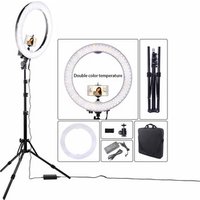 makeup ring light 18'' 480Ied, Bi-color From 3200k To 5500k LED Ring Light With Stand Macro Photographic Video Lights 110-220v