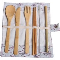 Eco Friendly Bamboo Travel Cutlery Set Pouch