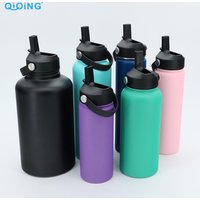 Stainless Steel Vacuum Insulated Water Bottle Straw Lid