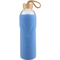 Silicone Sleeve Glass Water Bottle Bamboo Lid