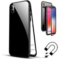 Luxury Tempered Glass Cover Metal Magnetic Adsorption Case For iPhone X 8 7 6s 6 Xr Xs Xs Max