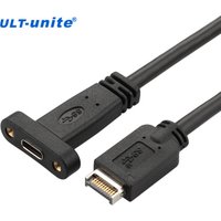 ULT-unite Panel Mount 10Gbps USB 3.1 Gen 2 Key A 20 pin Male to USB Type C Female Cable