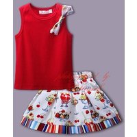 Floral Vest Top & Printed Skirt Set