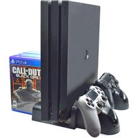 External Multifunctional Vertical Stand Cooling Fan Dual Controller Charger with USB Interface for PS4 PRO SLIM