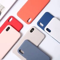 For iPhone X liquid silicone case with logo custom soft microfiber back cover for iPhone XS apple silicon case
