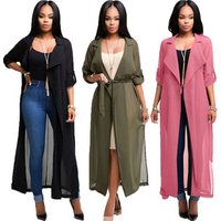 Western Style Bandage Casual Autumn Coat