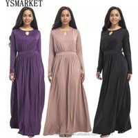 Autumn Winter Elastic Abaya Long Dress