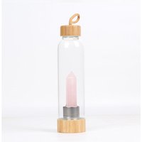 Crystal Infuser Water Bottle Bamboo Lid & Sleeve