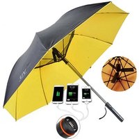 UV Protect Solar Power Bank Umbrella USB Charger & Fan