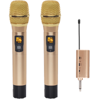 Dual Couple Uhf Studio Microphones Sets Handheld Karaoke Microphone Wireless Professional Dynamic Mic Long Range Wireless