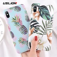 Free Shipping Cartoon Pineapple Case For iPhone XS Max XR X 8 Plus Flower Leaf Phone Case For iPhone 7 6 6s Plus Soft TPU Case