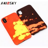 HAISSKY Thermal Sensor For iPhone X Case Leather Heat Sensitive Color Change Cover Phone Accessories