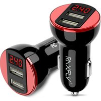 Free Shipping LED Digital Display Dual USB Ports Car Charger RAXFLY 5V/2.4A Smart Mobile Phone Car Charger