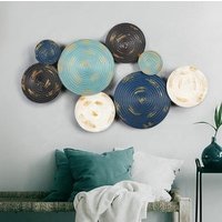 Antique Round Metal Rattan Wall Decor Set