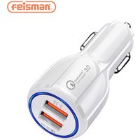 Quick Charge 3.0 Car Charger, 3.1A Universal QC 3.0 Fast Cell Phone Dual USB Car Adapter Charger for Huawei iPhone iPad Android