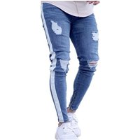 Slim Fit Distressed Ripped Jeans