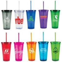 High Quality Eco-friendly BPA Free Plastic Double Wall Cup With Straw and Lid