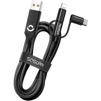 SOSLPAI hot selling multi phone charger cable nylon weave micro usb charger cable for android