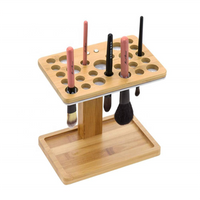 Bamboo Makeup Brush Drying Rack Organiser