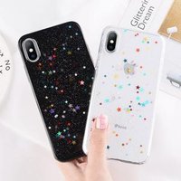 USLION Glitter Star Phone Case for iPhone X XSMAX Soft TPU Silicone Case for iphone XR 6 7 8 plus