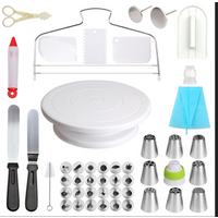 Hot Selling 2018 Amazon Revolving Cake decorating Turntable Rotating Cake Stand with Angled Icing Spatula and Icing Smoother