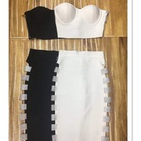 Celebrity White Two Piece Rayon Bandage Dress