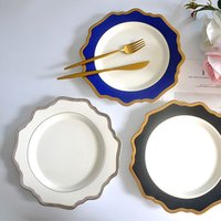 All sizes ceramic white charger plates gold for wedding