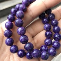 8mm nice round natural rare charoite beads elastic stone bracelet